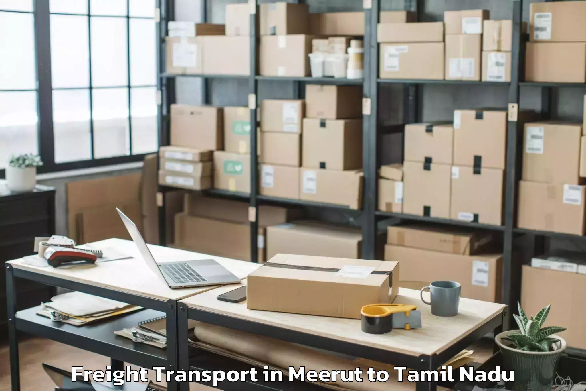 Get Meerut to Kamarajar Port Freight Transport